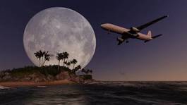 Obraz na płótnie morze transport księżyc