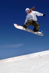 Fototapeta snowboarder kobieta sport snowboard