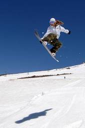 Naklejka snowboarder niebo snowboard sport śnieg