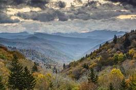 Fotoroleta las dolina niebo jesień ładny