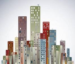 Fotoroleta miasto wieża abstrakcja nowoczesny