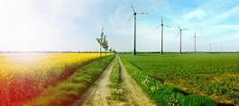 Fototapeta rolnictwo panorama wiatrak pole
