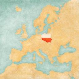 Plakat geografia vintage mapa europa