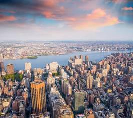 Obraz na płótnie miejski manhatan widok panoramiczny ameryka