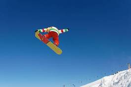 Naklejka snowboarder zabawa snowboard alpy akt