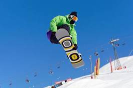 Fototapeta góra akt sport snowboarder