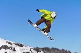 Fotoroleta akt alpy snowboarder zabawa śnieg