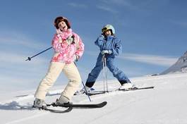 Obraz na płótnie narty uśmiech ludzie