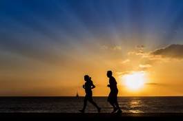 Fototapeta jogging woda lekkoatletka plaża słońce