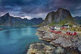 Fototapeta wioska europa morze lato norwegia
