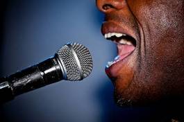 Fotoroleta usta koncert mikrofon śpiew