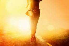 Naklejka park jogging fitness słońce lekkoatletka