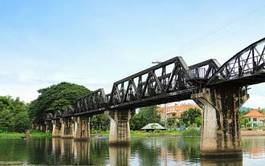 Plakat vintage tajlandia stary świat most