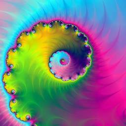 Naklejka fraktal sztuka spirala wzór halucynogen