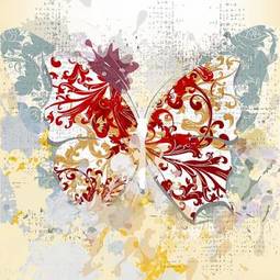 Plakat piękny motyl stylowy natura