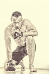 Naklejka portret kick-boxing lekkoatletka