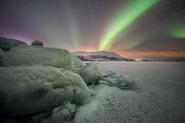 Fototapeta niebo noc lód szwecja