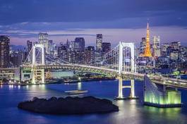 Obraz na płótnie architektura drapacz most japoński