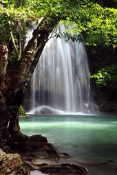 Fotoroleta wodospad woda drzewa