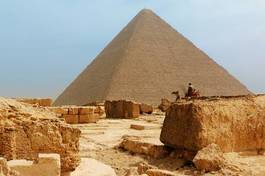 Naklejka piramida antyczny pustynia afryka niebo
