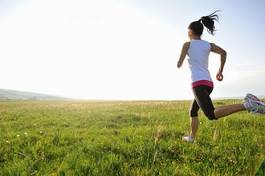 Naklejka witalność fitness trawa jogging