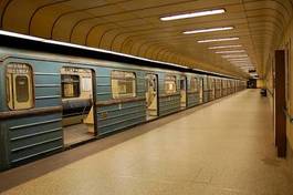 Plakat metro węgry pojazd podziemny budapeszt
