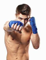 Naklejka ciało bokser kick-boxing portret