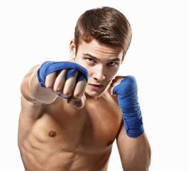 Naklejka boks fitness sport nagi ludzie