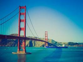 Fotoroleta most ameryka kalifornia vintage golden gate bridge