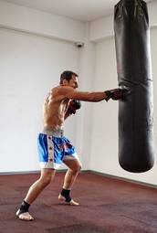 Naklejka boks zdrowy ludzie ćwiczenie