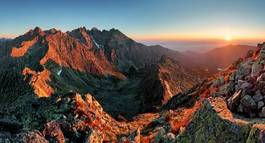 Naklejka piękny panoramiczny panorama tatry słońce