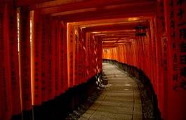 Naklejka azja sanktuarium japoński kolumna