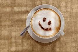 Naklejka cappucino uśmiech jedzenie napój kawa