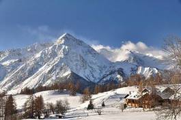 Fototapeta góra śnieg krajobraz zimowy  