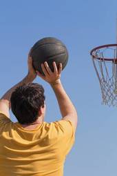 Naklejka piłka koszykówka ćwiczenie mężczyzna ludzie