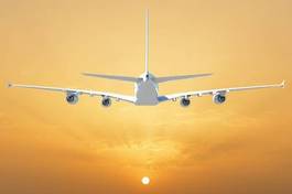 Obraz na płótnie odrzutowiec słońce airliner