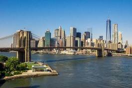 Naklejka most brooklyn architektura manhatan jesień