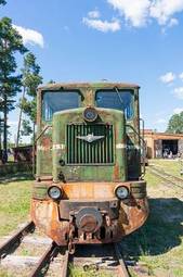 Fotoroleta stary lokomotywa niebo wagon antyczny
