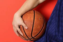Plakat sport chłopiec koszykówka