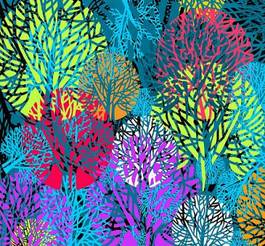 Naklejka vintage sztuka abstrakcja krzew