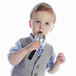 Fotoroleta śpiew mikrofon mężczyzna dzieci