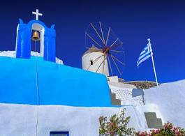Fotoroleta grecki wyspa piękny wiatrak