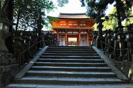 Naklejka architektura sanktuarium droga świątynia japonia