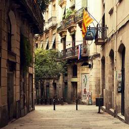 Fototapeta architektura hiszpania ulica roślina barcelona