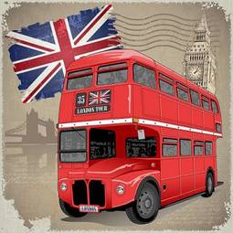 Obraz na płótnie londyn bigben autobus