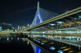 Obraz na płótnie most noc kolor złudzenie boston