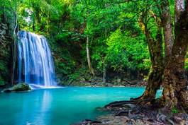 Obraz na płótnie świeży dziki egzotyczny wodospad