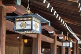 Naklejka sanktuarium orientalne japoński świątynia noc