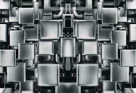 Fotoroleta 3d abstrakcja metal piętro