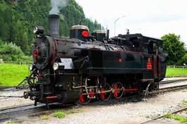 Naklejka stacja kolejowa lokomotywa lokomotywa parowa austria